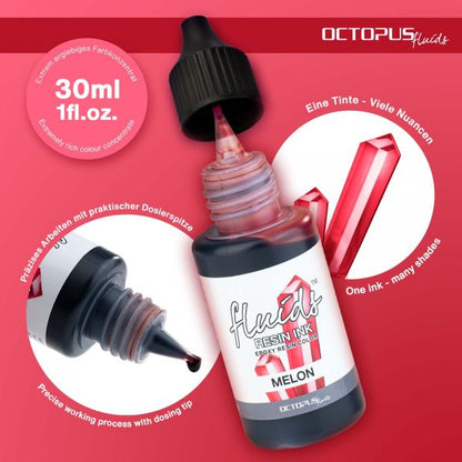 Octopus Fluids Resin Ink MELON rosso trasparente