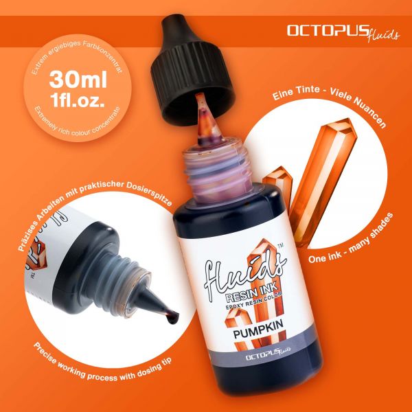 Encre résine Octopus Fluids Orange Citrouille