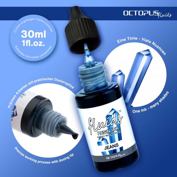 Octopus Fluids Resin Ink JEANS blu trasparente