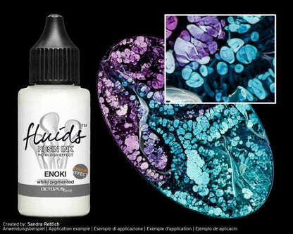 Set di inchiostri a base alcolica Octopus Fluids Resin Ink Bianco per resina colabile