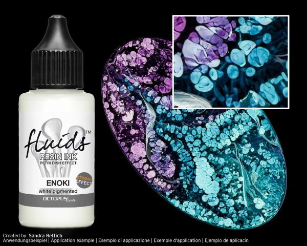 Octopus Fluids Alkoholbasierte Resin Ink ENOKI Petri Dish Effect Weiß