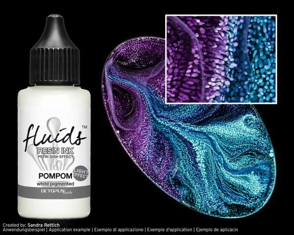 Octopus Fluids Resin Ink POMPOM Effetto Petri Dish Bianco Chiaro