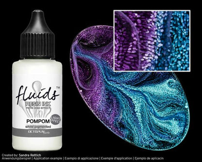 Octopus Fluids Resin Ink POMPOM Effetto Petri Dish Bianco Chiaro