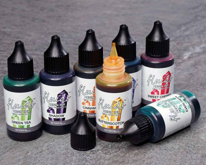Set di inchiostri Octopus Fluids Resin per resine colabili, 15 colori, alcohol ink, trasparenti + pigmentati, edizione limitata.