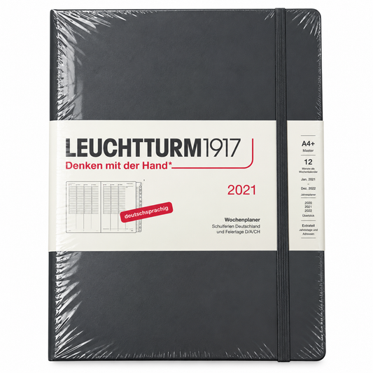 Leuchtturm 1917, agenda semainier Master (A4+) 2021, noir, allemand