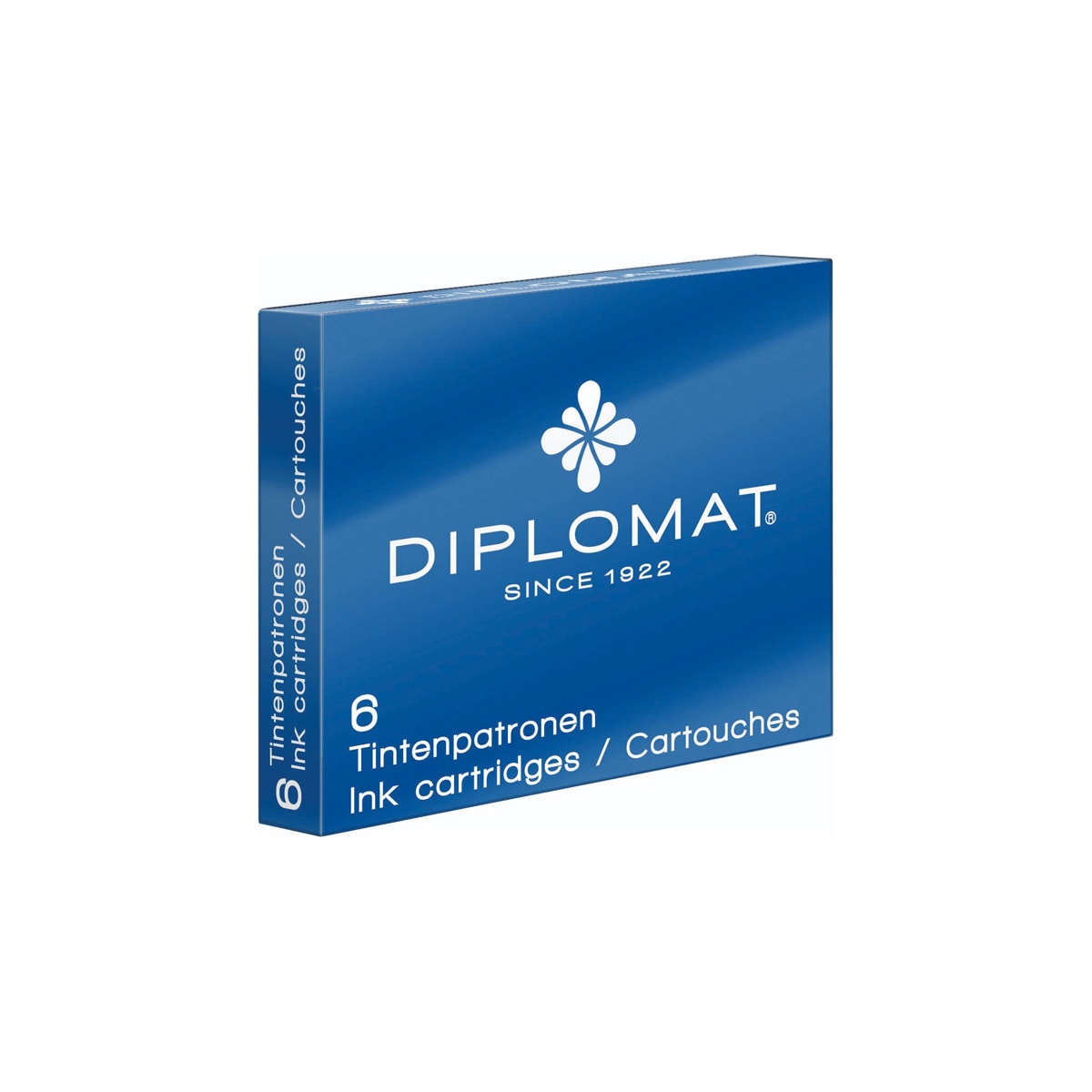 Diplomat, cartouche d'encre, 6 pcs bleu