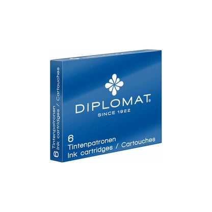Diplomat, cartouche d'encre, 6 pcs bleu
