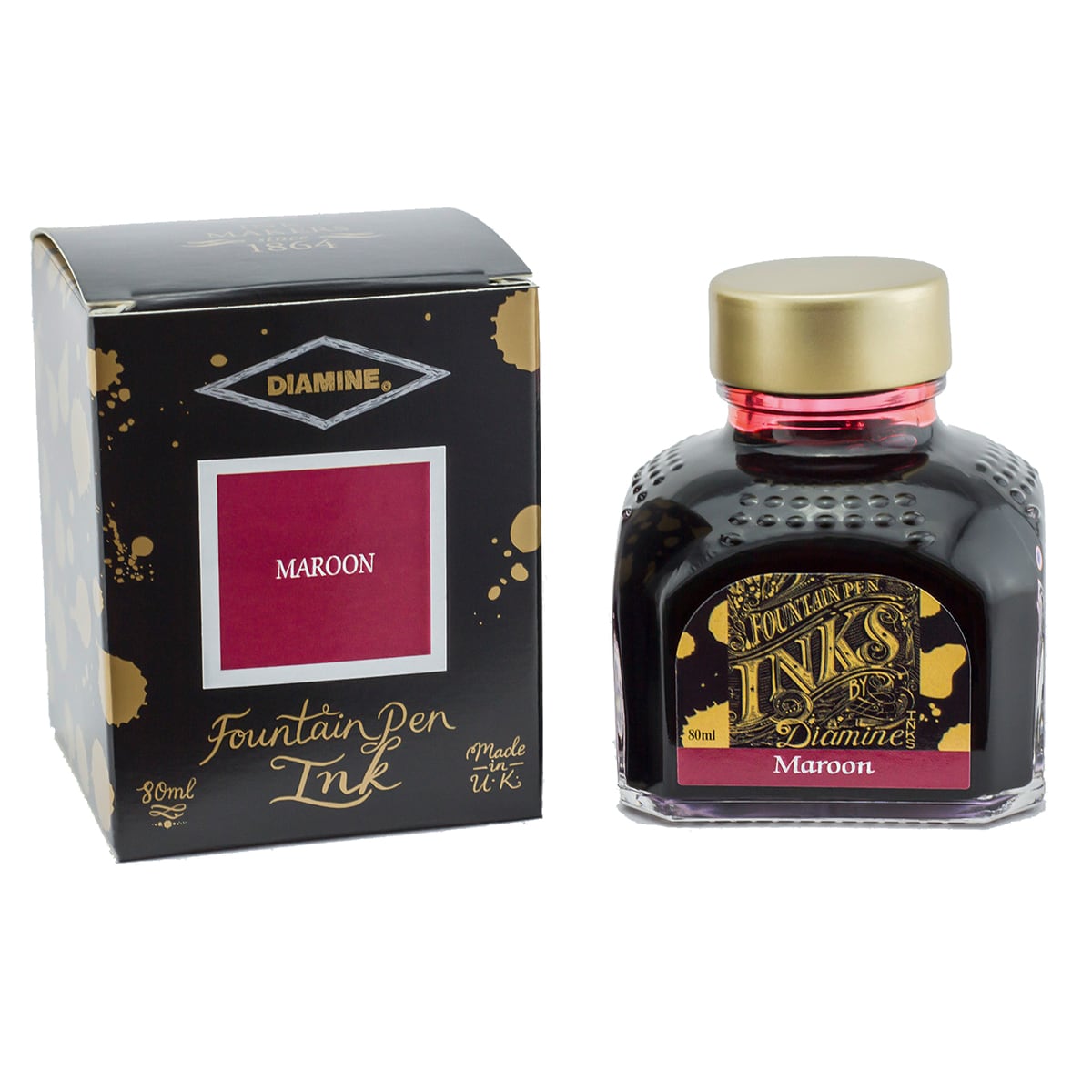 Diamine, campione di inchiostro, Regular, Maroon, 5ml