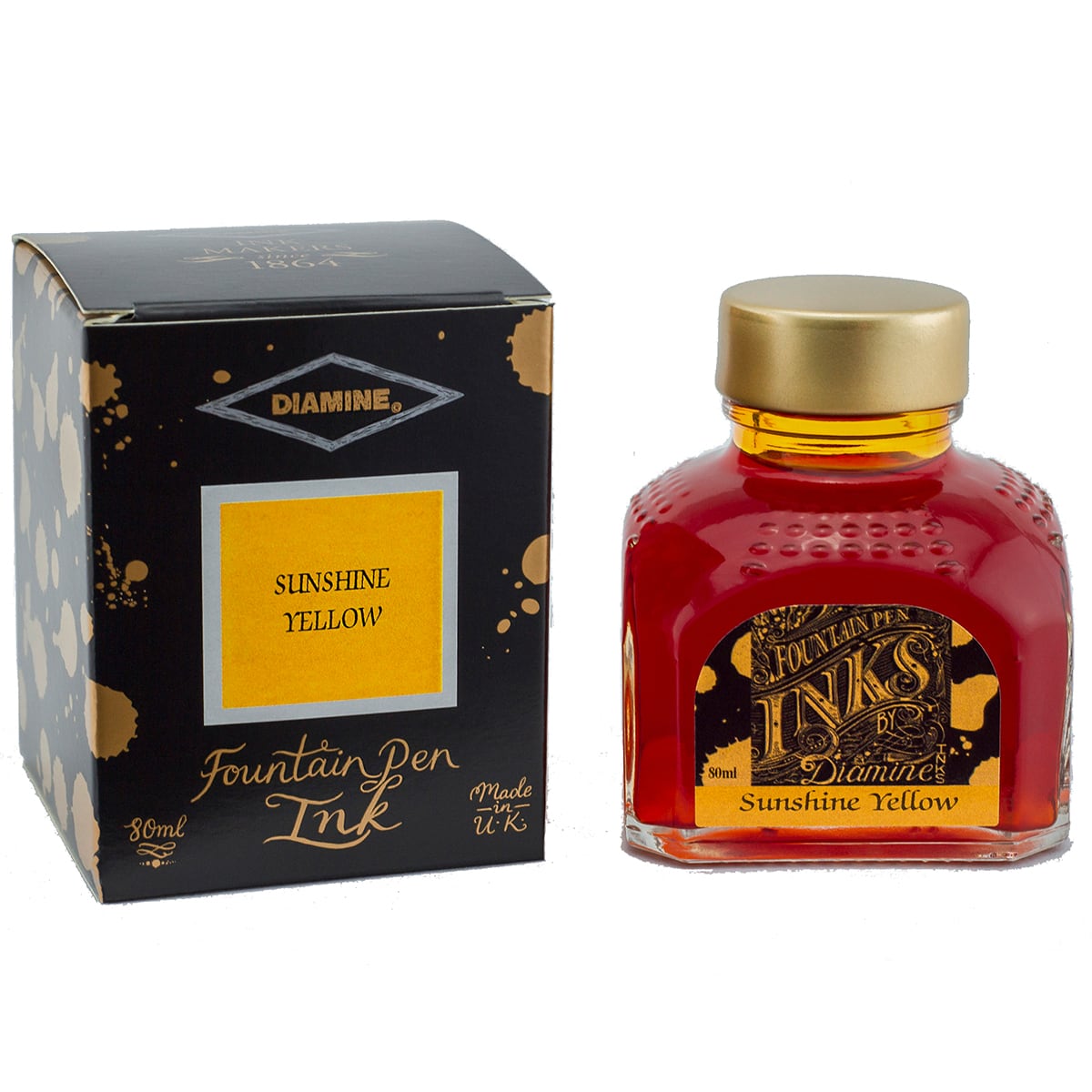 Diamine, Échantillon d'encre, Standard, Sunshine Yellow, 5ml