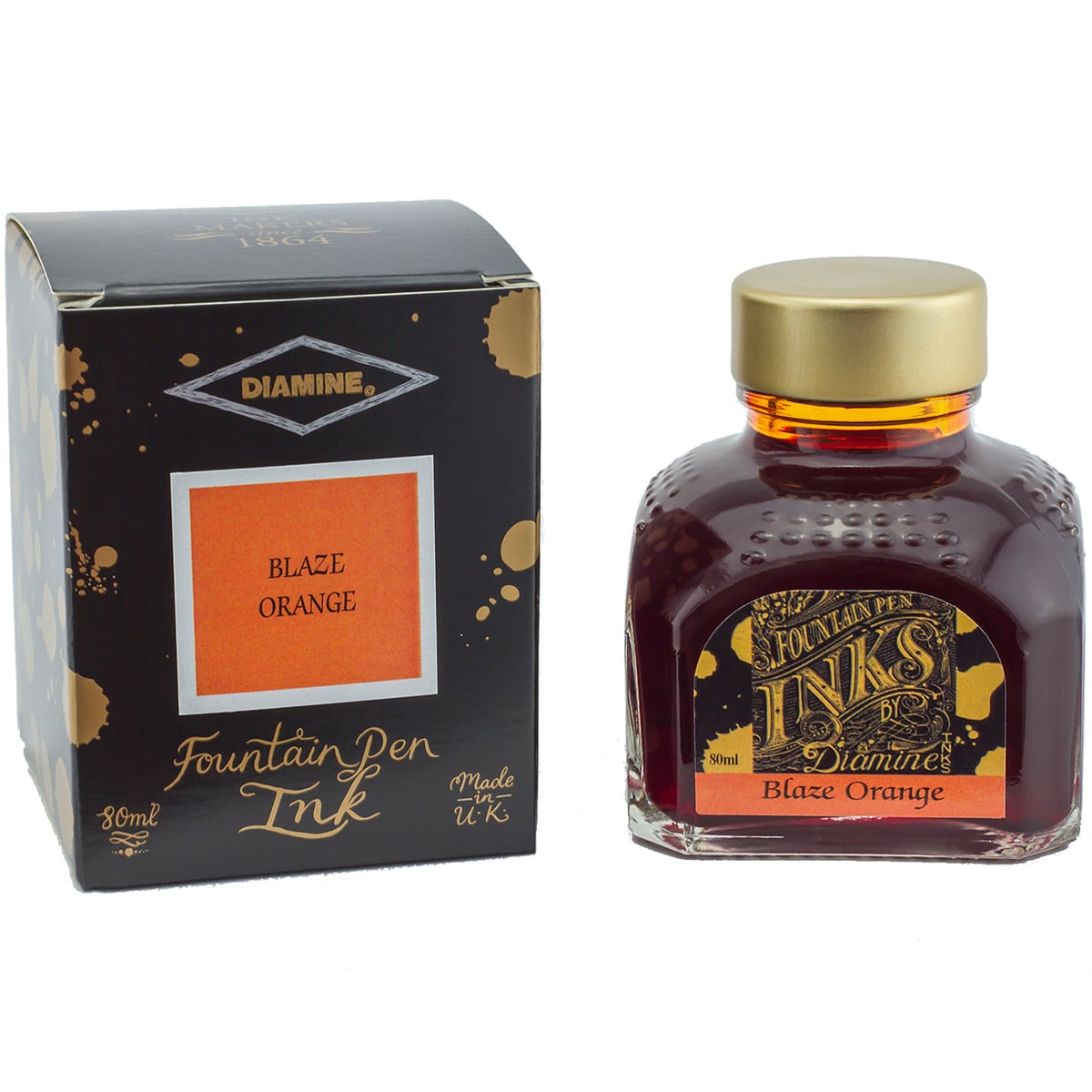 Échantillon d'encre Penoblo, Diamine Regular, Blaze Orange