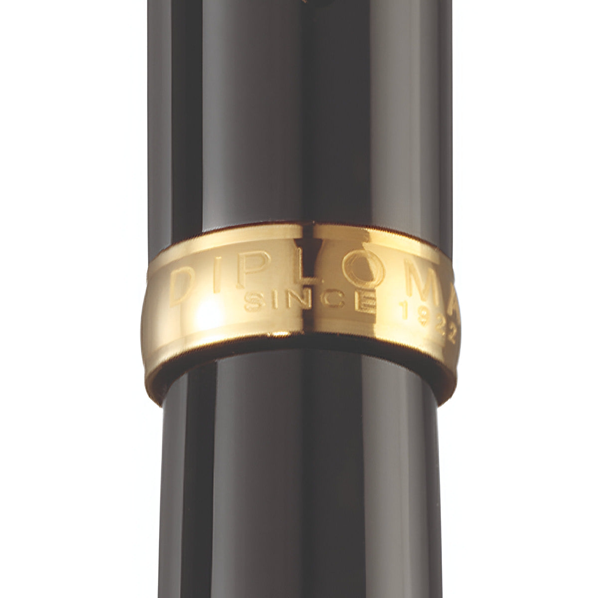 Diplomat, stylo plume Excellence A2, laqué, plaqué or, plume 14 carats, noir
