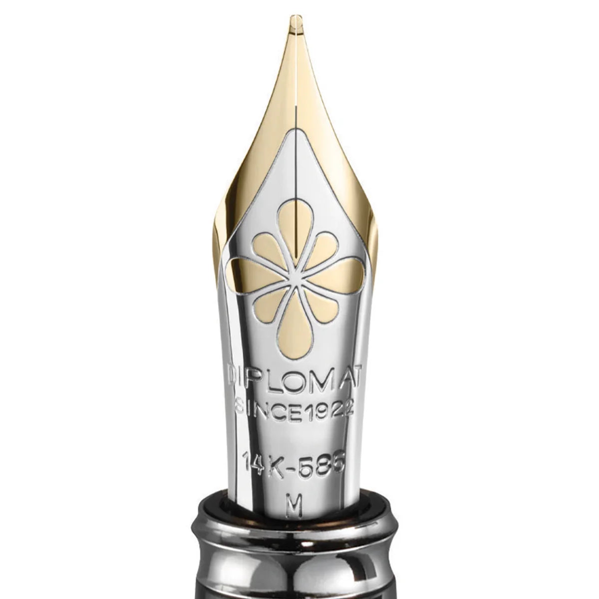 Diplomat, stylo plume Excellence A2, laqué, plaqué or, plume 14 carats, noir