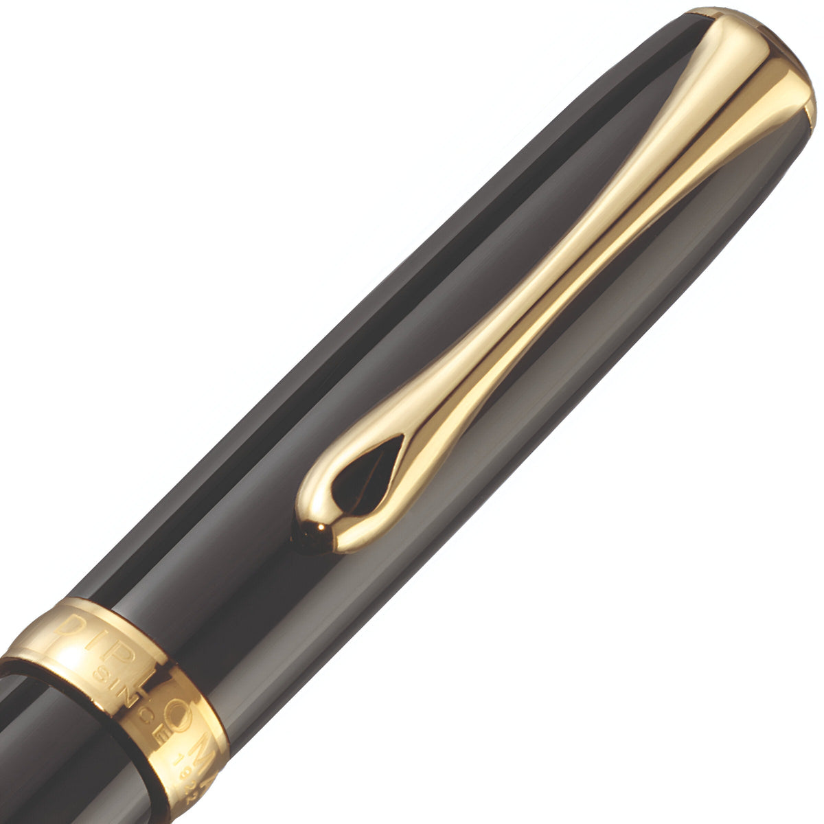 Diplomat, stylo plume Excellence A2, laqué, plaqué or, plume 14 carats, noir