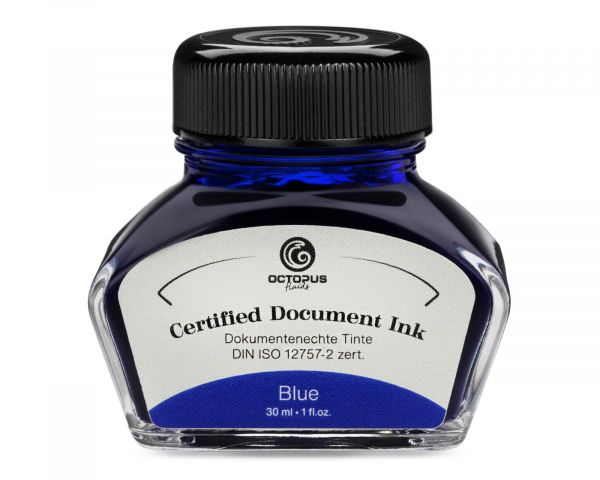 Encre de stylo-plume Octopus Fluids Document Inks bleue certifiée DIN ISO 12757-2 30 ml