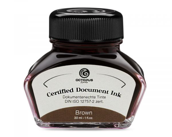 Octopus Fluids dokumentenechte Füllhaltertinte Document Ink braun DIN ISO 12757-2