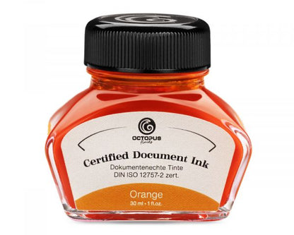 Octopus Fluids Inchiostro indelebile per penne stilografiche Document Ink Arancione certificato DIN ISO 12757-2