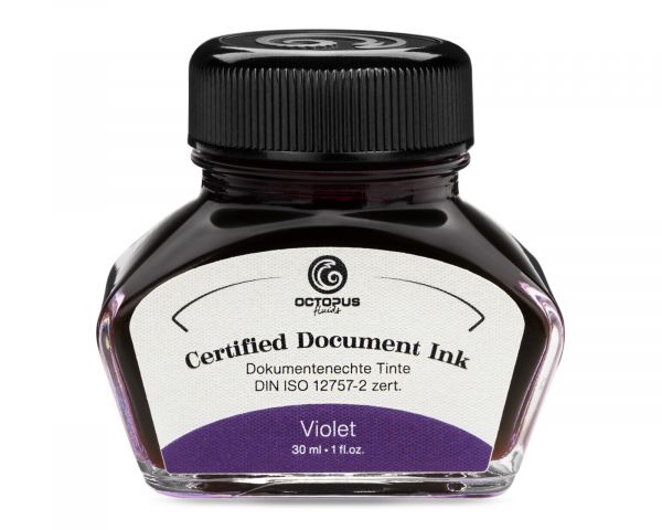 Inchiostro per stilografica Octopus Fluids, indelebile e pigmentato, viola, certificato DIN ISO 12757-2, 30 ml