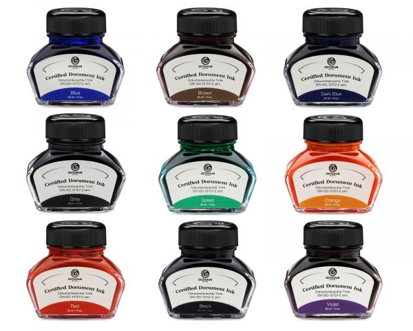 Octopus Fluids Inchiostro indelebile per penne stilografiche Document Inks Verde Certificato secondo DIN ISO 12757-2