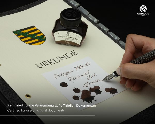 Octopus Fluids Encre indélébile pour stylo-plume Document Ink marron DIN ISO 12757-2