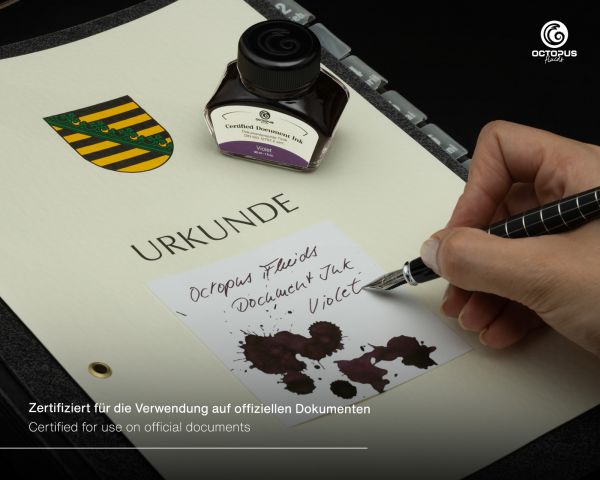 Inchiostro indelebile e pigmentato per stilografiche Octopus Fluids Document Inks Violet Ltd. Edt., 30 ml