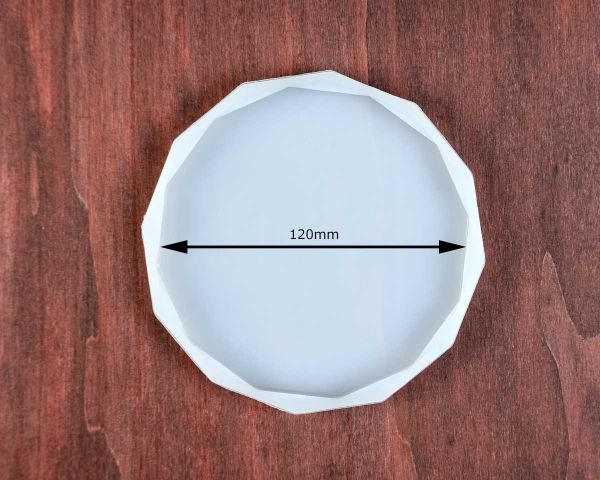 Stampo in silicone a forma di polpo, stampo per colata, collezione sottobicchieri, bordo sfaccettato, rotondo 13 cm