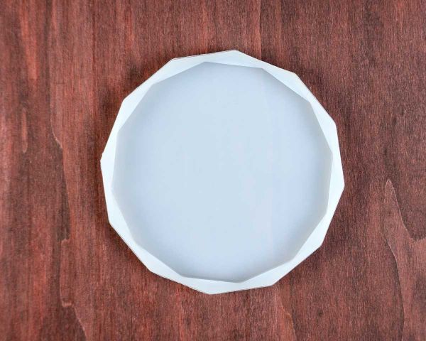 Moule en silicone pieuvre, moule de coulée, dessous de verre, collection bord facetté rond 13 cm