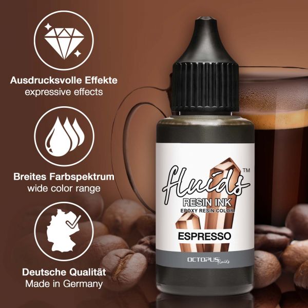 Octopus Fluids Resin Ink Espresso Marrone trasparente