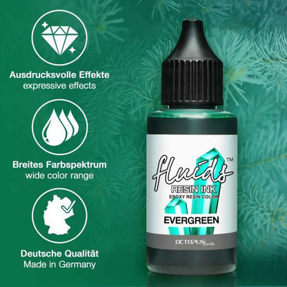 Octopus Fluids Resin Ink EVERGREEN Encre à l'alcool pour résine Encre de résine pour résine de coulée vert