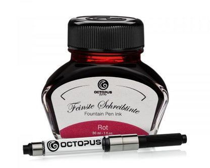 Octopus Fluids Ensemble encre et convertisseur pour stylo plume Série Classique Rouge