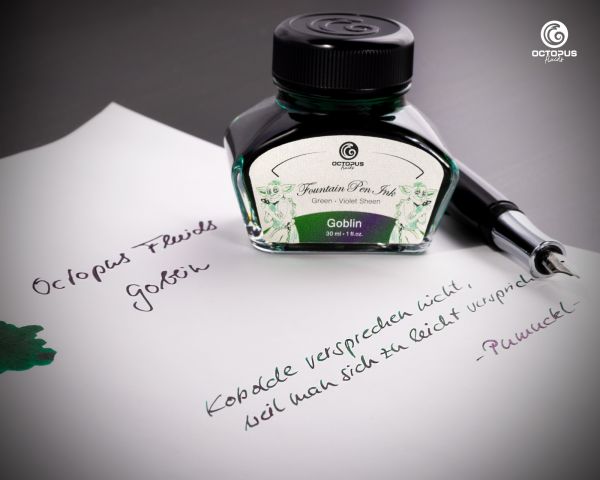 Encre pour stylo plume Octopus Fluids Sheen Goblin Green 30 ml