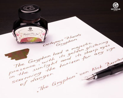 Octopus Fluids Effekt-Füllhaltertinte Octopus Fluids Sheen Ink Gryphon Braun 30 ml
