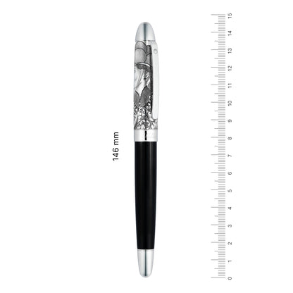 Stylo plume Waldmann Legacy One argent, 18 carats, noir