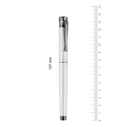 Penna stilografica Waldmann Aura Night, argento, argento satinato