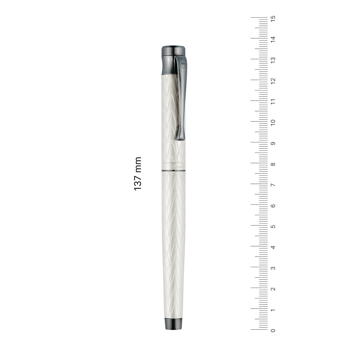 Waldmann Stylo Plume Aura Night, argent, or 18 carats, argent mat
