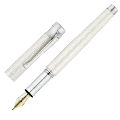 Stylo plume Waldmann Aura Day, argent, 18 carats, argent mat