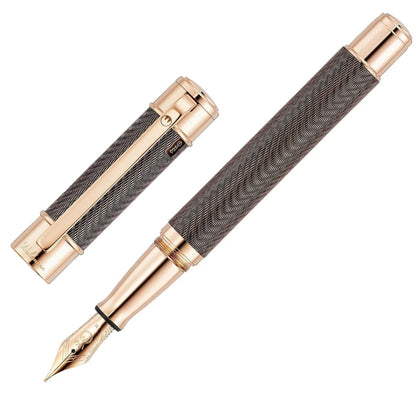 Stylo Waldmann Commander 25 Édition Limitée, plaqué or rose, marron