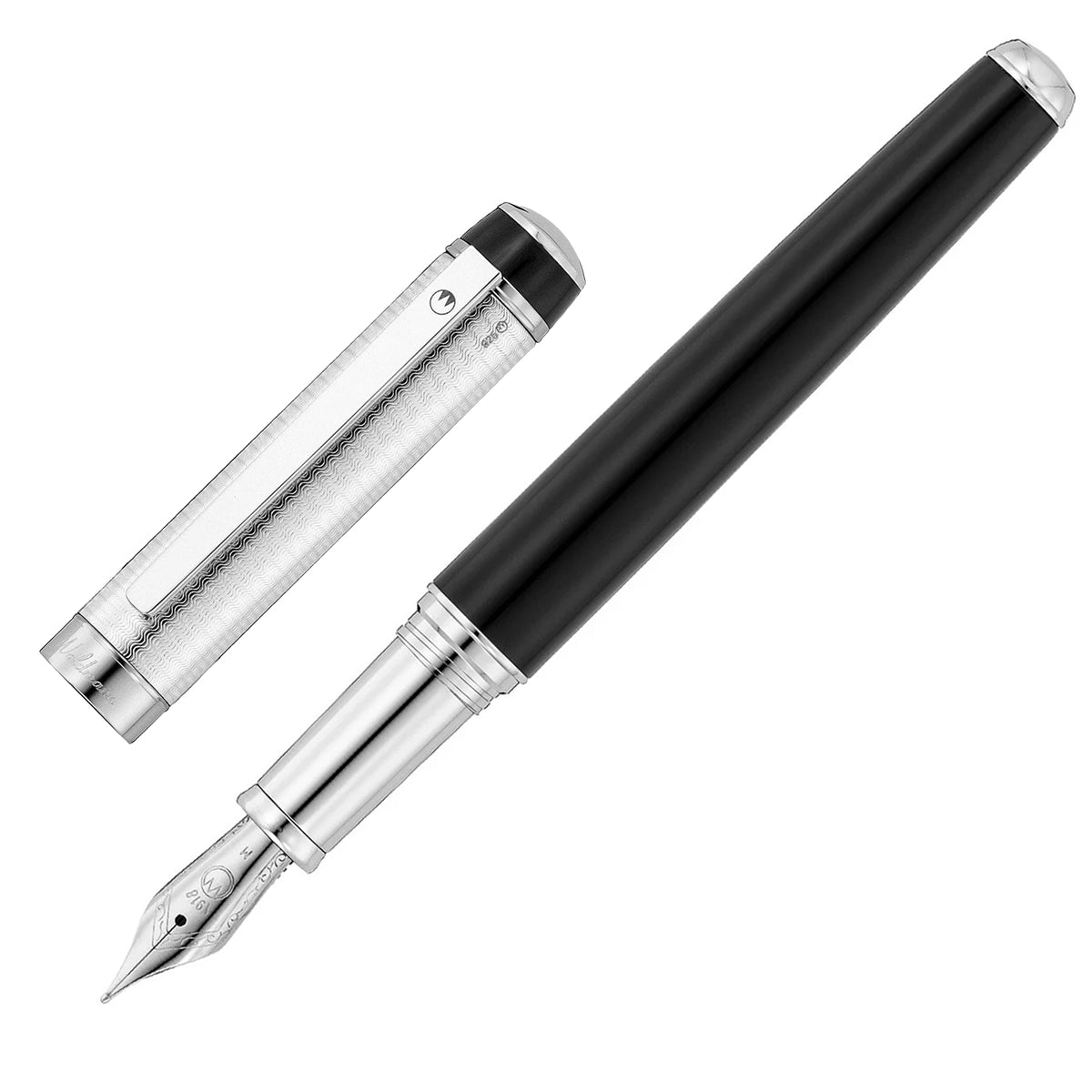 Waldmann, stylo plume Grandeur, Silhouette, guilloché, noir