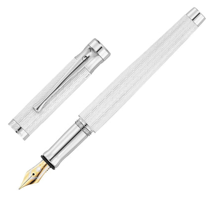 Waldmann, Stylo plume Tango, Imagination, guilloché, plume 18 carats, blanc
