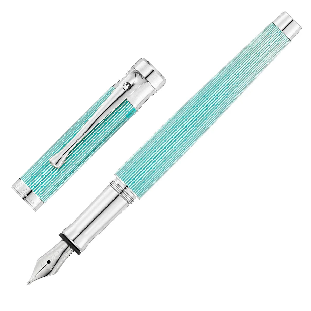 Waldmann, Stylo plume Tango, Imagination, guilloché, aigue-marine
