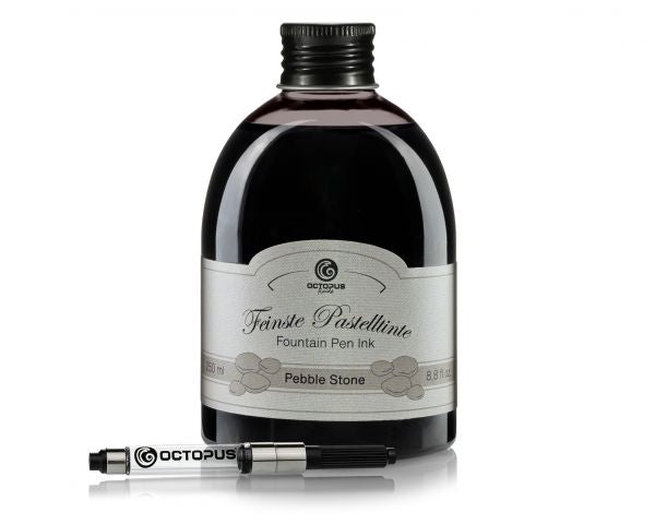 Inchiostro per penne stilografiche Octopus Fluids colori pastello, grigio pastello Pebble Stone, 250 ml