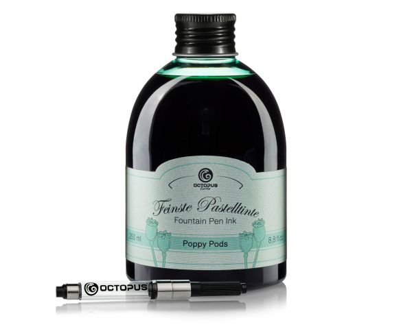 Inchiostro per penne stilografiche Octopus Fluids verde pastello Poppy Pods 250 ml