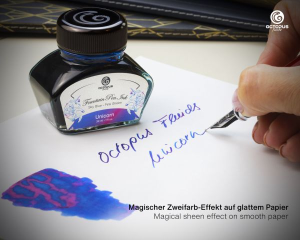 Octopus Fluids Inchiostro per stilografica collezione Sheen Ink Unicorn Blue Edizione Limitata 30 ml