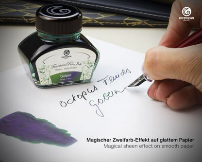 Encre pour stylo plume Octopus Fluids Sheen Goblin Green 30 ml
