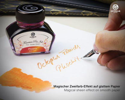 Encre pour stylo plume Octopus Fluids Sheen Ink Collection Phoenix Orange Ltd. Edt. 30 ml