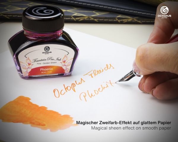 Encre pour stylo plume Octopus Fluids Sheen Ink Phoenix Orange