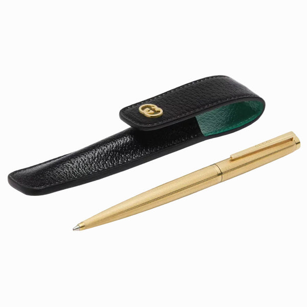 Gucci, penna a sfera con custodia - Interlocking G, oro