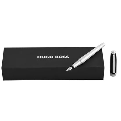 HUGO BOSS, penna stilografica, Essential Classic, nero e cromato