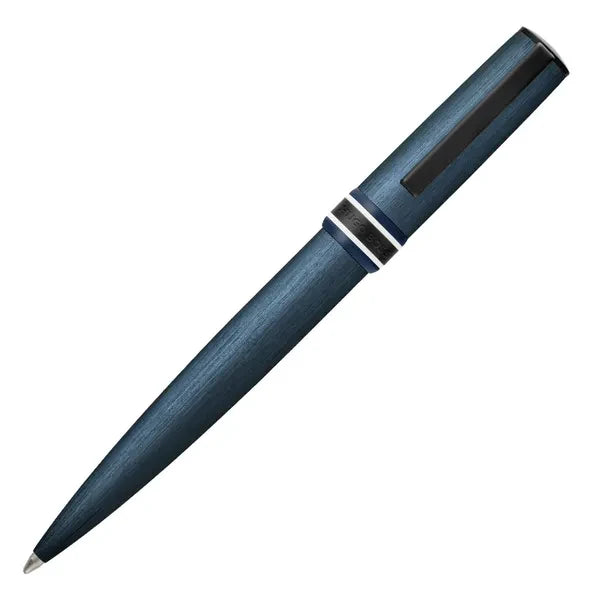 HUGO BOSS, stylo-bille Arche Brushed Ring, Navy