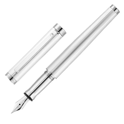 Waldmann, penna stilografica Tapio, gessato, argento