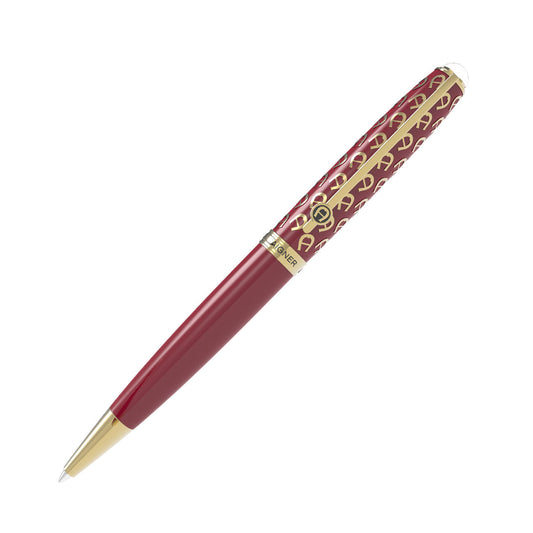 Aigner, stylo à bille monogrammé, rouge port